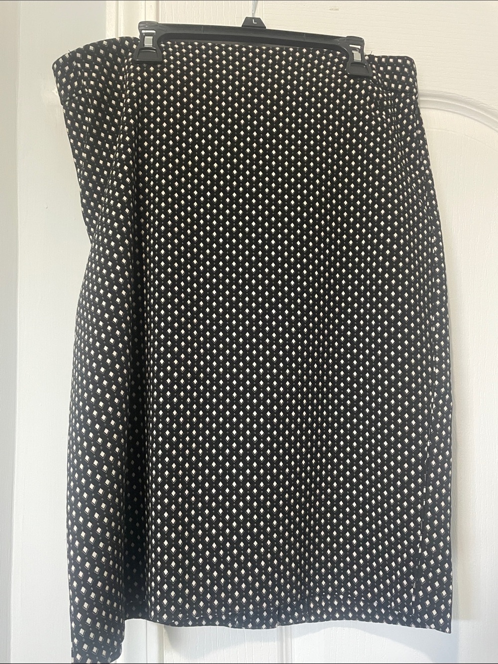 Maurices Black Pencil Skirt with White Diamond Pattern
